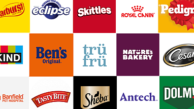 Collage of Mars brand logos